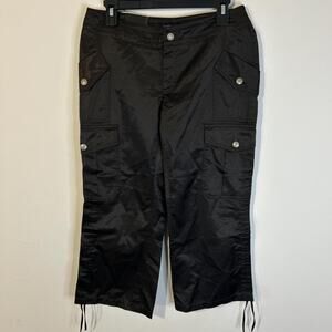 Banana Republic Black/Dark brown Capri Cargo Pants Womens Y2K